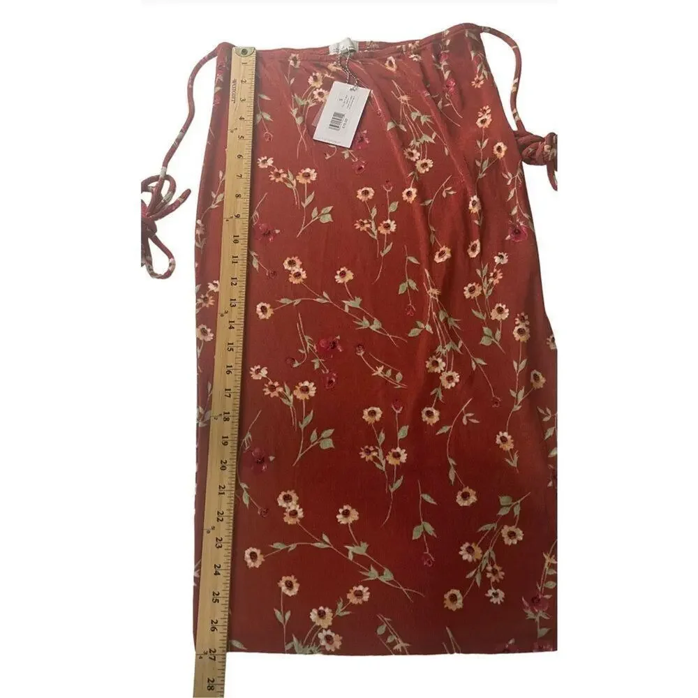 Danielle Bernstein By WeWoreWhat Roses And Daisies‎ Pull On Tie Skirt Small New
